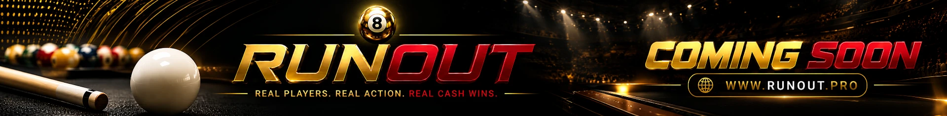 RunOut — Real players. Real action. Real cash wins. Coming soon at www.runout.pro